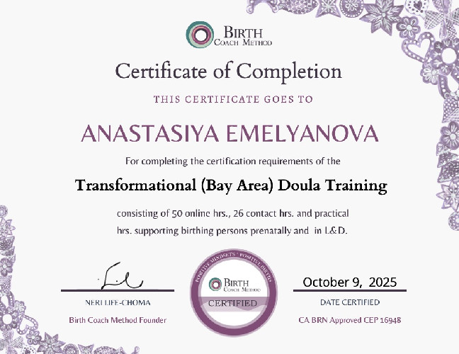 Birth Coach Method: Transformational (Bay Area) Doula Training